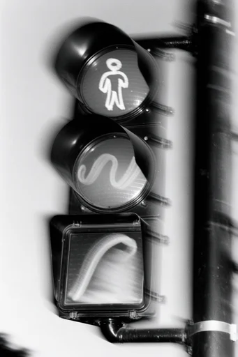 Kinetic Spectral Monochrome style reference image — intense motion blur
