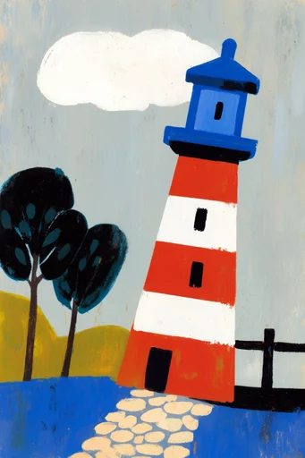 Constructivist Folk Modernism style reference image — gouache hand-painted texture