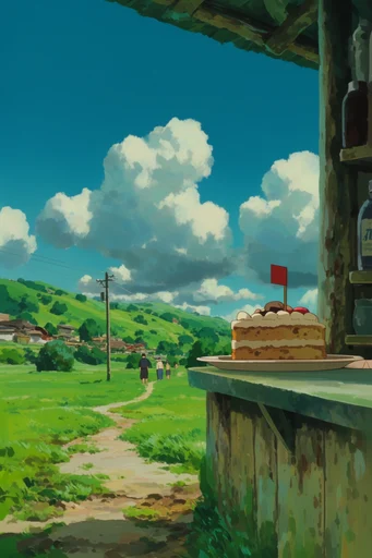 Nostalgic Ghibli Summer style reference image — anime background art