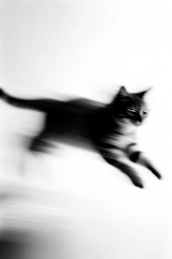 Kinetic Monochrome Silhouette style reference image — ghostly motion trail