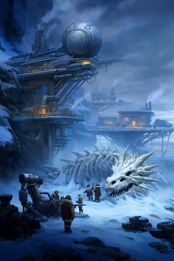 Frozen Industrial Reclamation style reference image — glowing crystalline frost