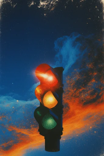 Retro Cosmic Noir style reference image — high-contrast chiaroscuro