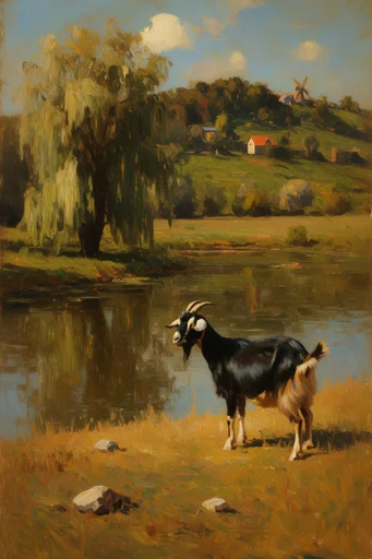 Luminous Impasto Pastoral style AI image example 3