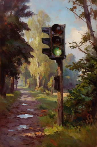 Textured Pastoral Realism style reference image — visible brushstrokes
