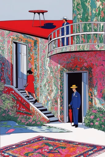 Graphic Maximalist Illustration style AI image example 4