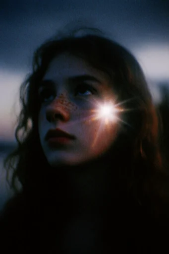 Cinematic Nocturnal Grain style reference image — lo-fi analog aesthetic