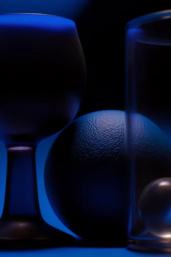 Cobalt Chiaroscuro Minimalism style reference image — stark chiaroscuro