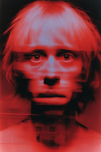 Cinematic Glitch Noir style reference image — psychological thriller aesthetic
