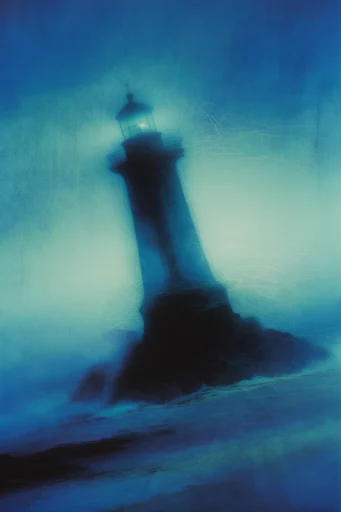 Spectral Blue Liminality style reference image — ghostly silhouette