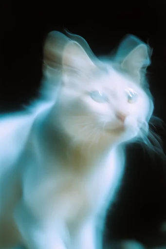 Spectral Cyan Luminescence style reference image — ghostly light trails