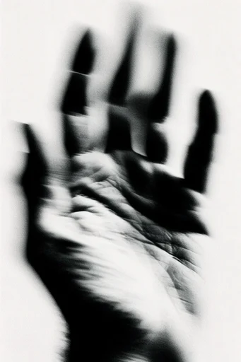 Spectral Kinetic Noir style reference image — heavy film grain