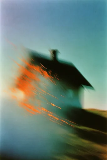 Ethereal Analog Dreamscape style reference image — motion blur silhouette
