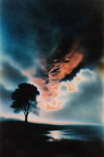 Spectral Organic Surrealism style reference image — thermal chromatic gradient