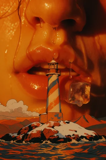 Molten Amber Macro style reference image — analog film grain