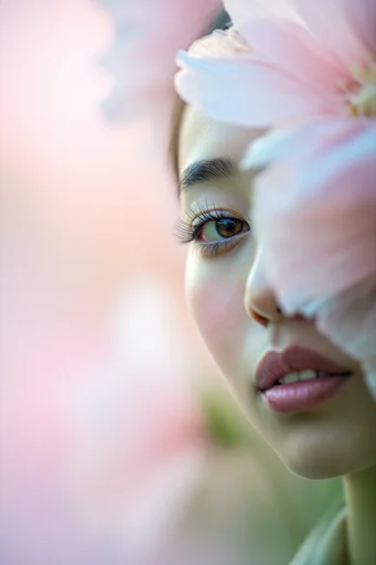 Ethereal Pastel Botanical style reference image — dreamy motion blur