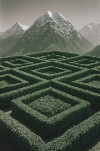 Structured Geometric Nature style reference image — top-down aerial perspective