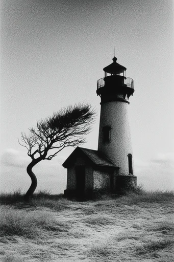 Monochrome Atmospheric Minimalism style reference image — desolate landscape