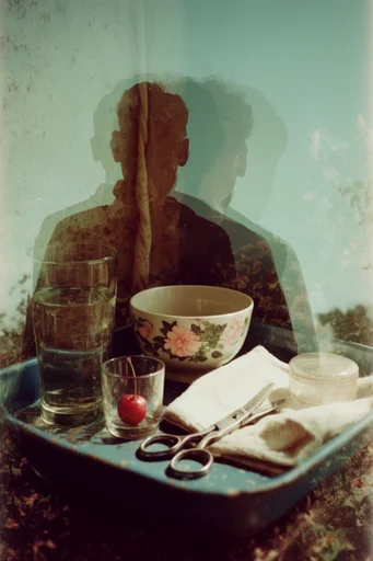 Ethereal Analog Silhouette style reference image — vintage analog film grain