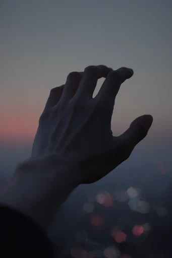 Melancholic Twilight Horizons style reference image — city lights bokeh