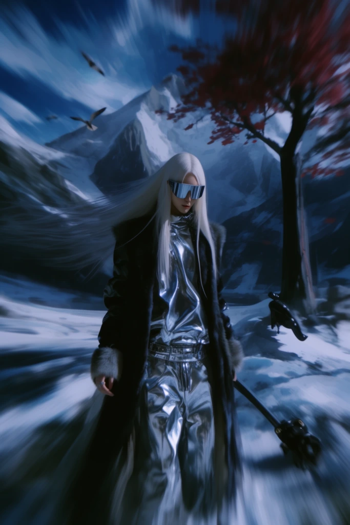 Icy Cybernetic Noir style AI image example 2