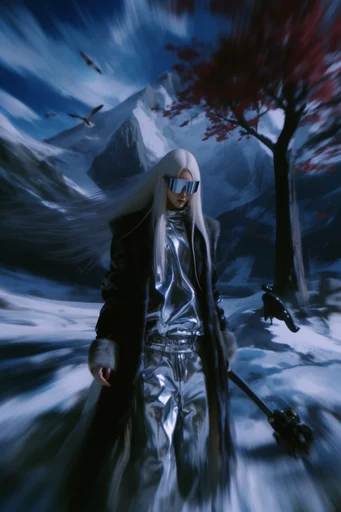 Icy Cybernetic Noir style reference image — icy chrome aesthetic