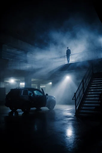 Cinematic Nocturnal Noir style reference image — industrial thriller aesthetic