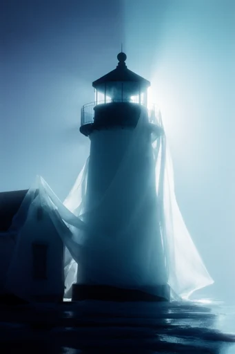 Luminous Cyan Noir style reference image — volumetric rim lighting