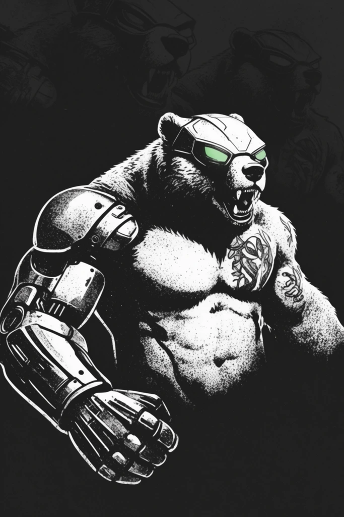 Gritty Chiaroscuro Noir style AI image example 3
