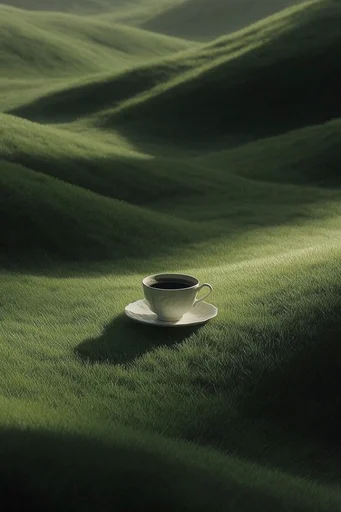 Minimalist Verdant Surrealism style reference image — monochromatic green palette