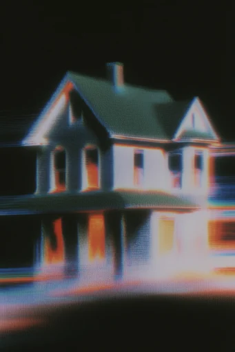 Analog Glitch Synthesis style reference image — neon light leaks