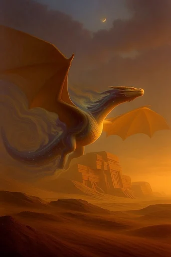 Monolithic Surreal Desert style reference image — scale contrast