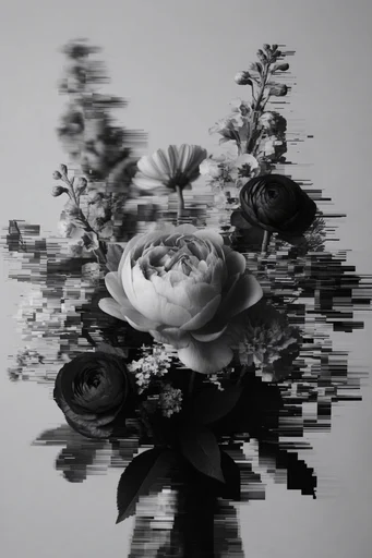 Fragmented Digital Surrealism style reference image — high contrast composition
