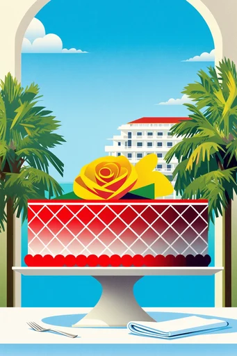 Mid-Century Vector Travelogue style reference image — scenic coastal aesthetic