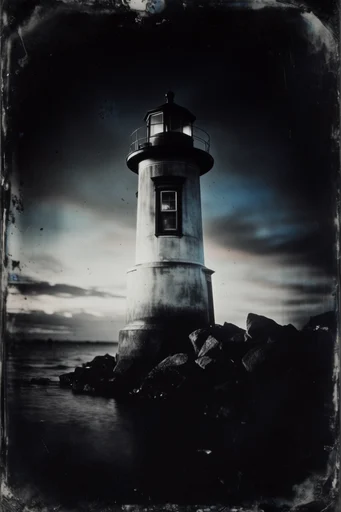 Haunting Monochrome Pictorialism style reference image — heavy motion blur