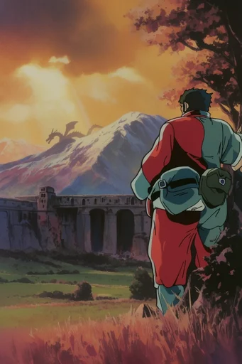 Nostalgic OVA Aesthetic style reference image — hand-painted cel animation