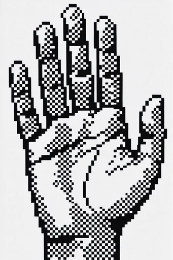 Retro Digital Dither style reference image — pixel grid aesthetic