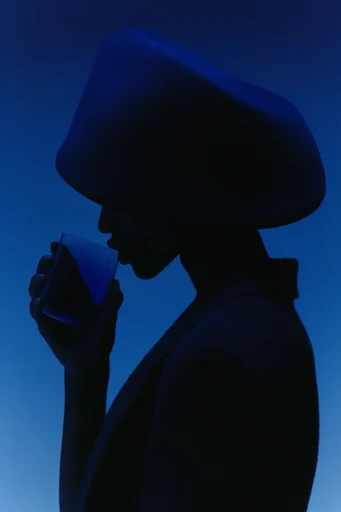Nocturnal Liquid Silhouette style reference image — vintage film grain