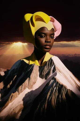 Graphic Crimson Couture style reference image — avant-garde editorial fashion