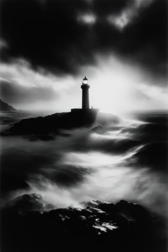 Monochrome Ethereal Tempest style reference image — spectral ethereal glow