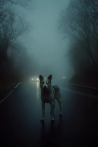 Cinematic Liminal Fog style reference image — high contrast shadows