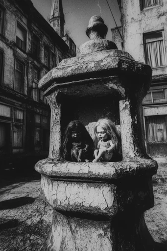 Stark Monochromatic Gothic style reference image — high-contrast monochrome