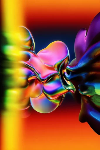 Iridescent Liquid Chrome style reference image — liquid chrome