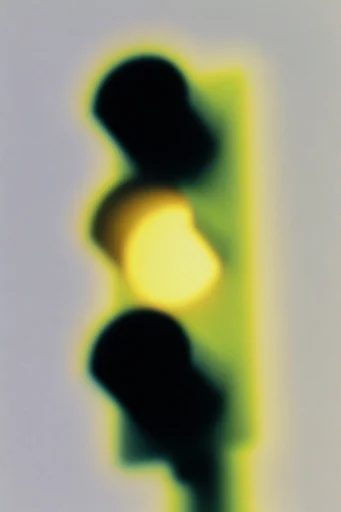Spectral Thermal Minimalism style reference image — neon lime-green aura