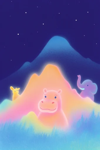 Neon Nocturnal Illustrative style reference image — vibrant neon palette