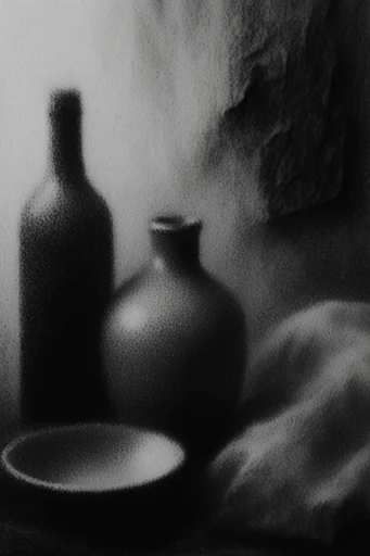 Ethereal Noir Pictorialism style reference image — heavy film grain