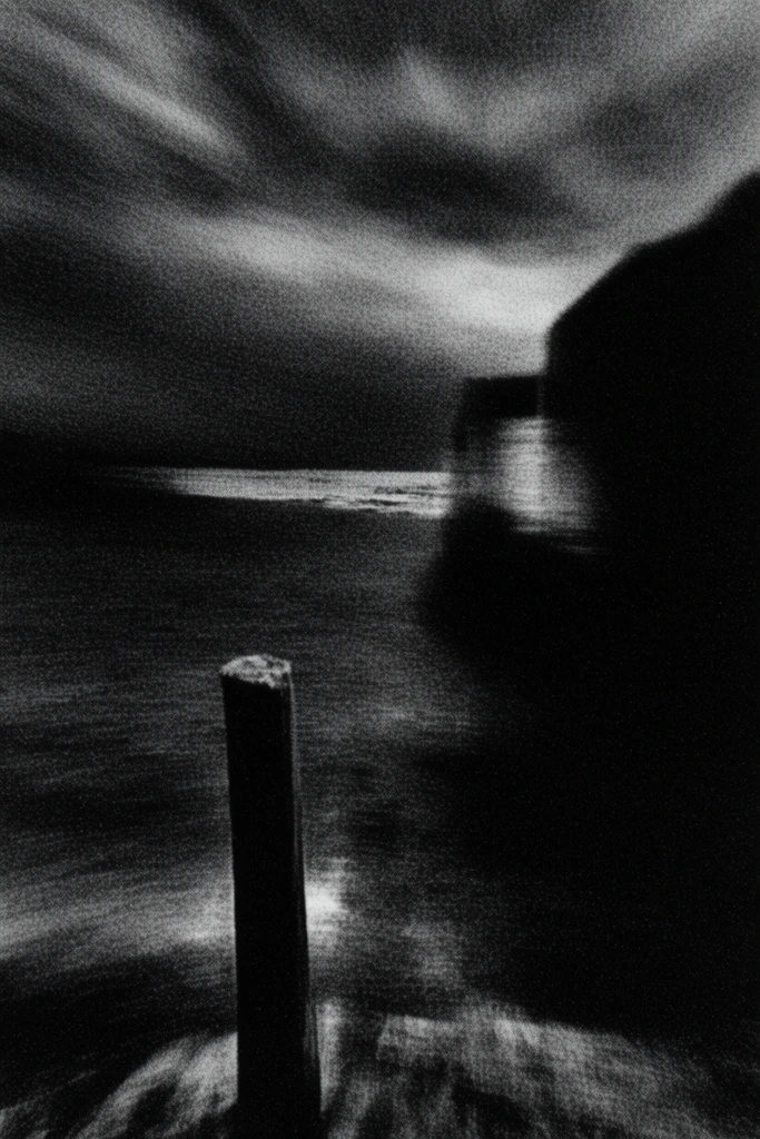 Gritty Monochromatic Noir style AI image example 2