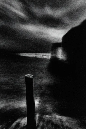 Gritty Monochromatic Noir style AI image example 2