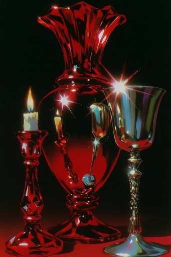 Chrome Noir Futurism style reference image — 1980s airbrush art