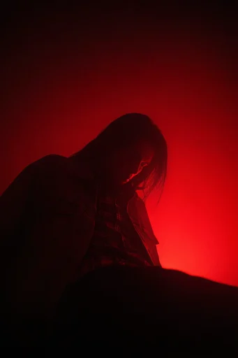 Monochromatic Crimson Noir moodboard — generate AI images in this style