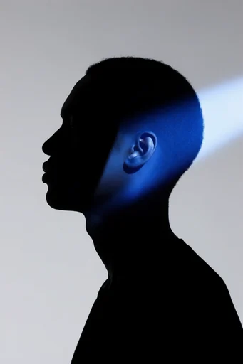 Minimalist Cybernetic Noir style reference image — low-key cinematic lighting